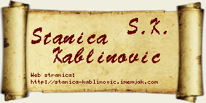 Stanica Kablinović vizit kartica